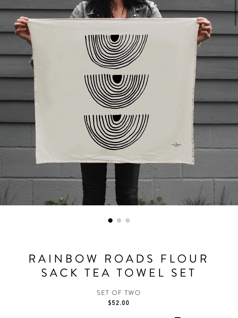 Little Korboose Rainbow Roads Flour Sack Tea Towel | Modern Boho